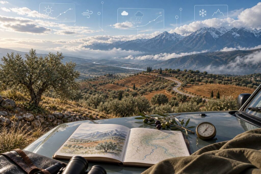 Illustration éditoriale du sujet : Clima dell'Appennino pesarese: cosa aspettarsi stagione per stagione