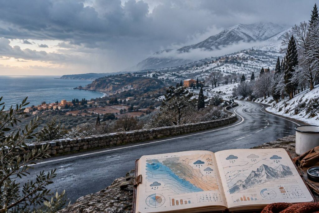 Illustration éditoriale du sujet : Neve sulla costa e in Appennino: perché la differenza è così netta